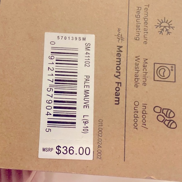 NWT Dearfoams Womens Faux Wool Memory Foam Slippers Size L 9-10 - Picture 12 of 12